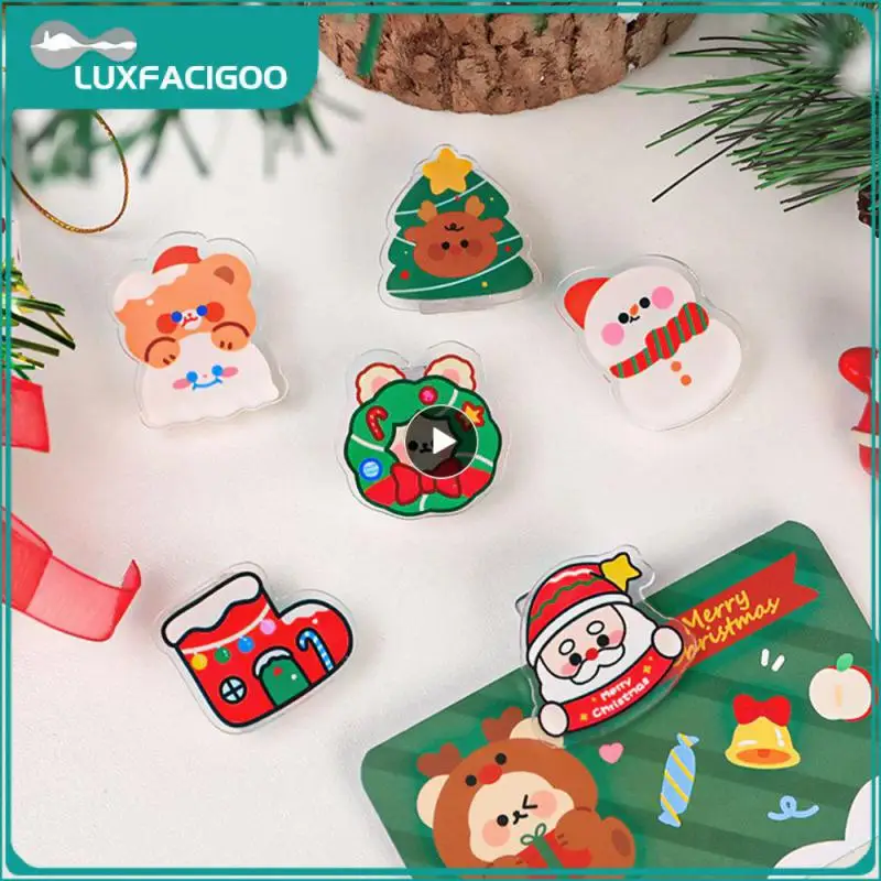 Material Decoration Clip Snack Seal File Cartoon Clip Christmas Holiday Decorations Book Anti-curl Clip Pclip Christmas Clip