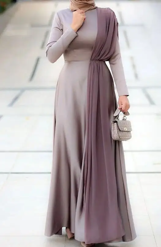 

Autumn New Elegant Slim Fit Women's Dress with Contrasting Color Splicing Pleated Mesh Design Slim Fit A-Line Long Sleeved Dress