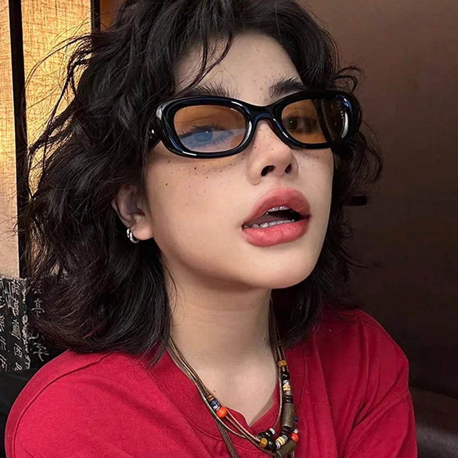Novo estilo retro y2k pequeno quadrado óculos de sol feminino olho de gato óculos de sol moda colorido espelho masculino punk esportes óculos de sol