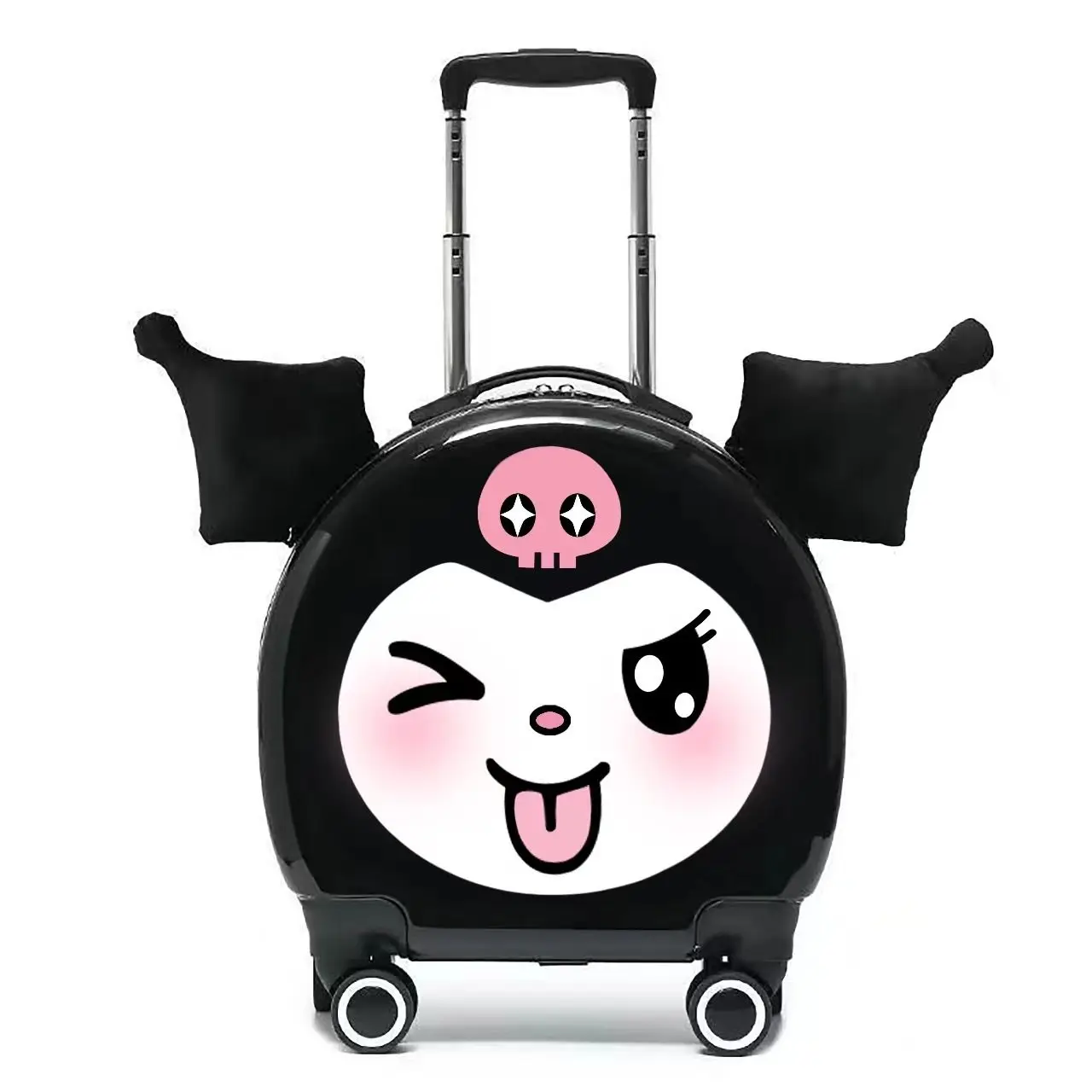 Kawaii Anime Sanrioed Kuromi Kids Universal Wheel Trolley Case Student Cartoon Suitcase Travel Portable Boarding Case Girls Gift