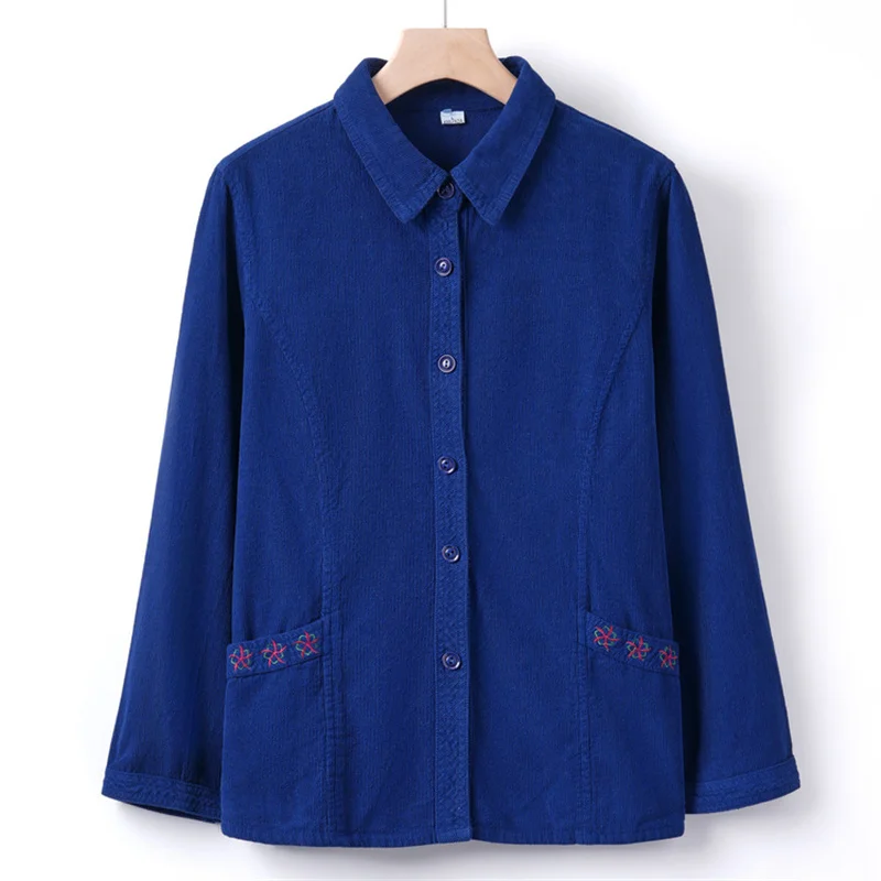 

Loose Middle Aged Mother Jacket New Spring Autumn Long Sleeve Outerwears Coat Buttons Lapel Cardigan Jackets Woman Clothes