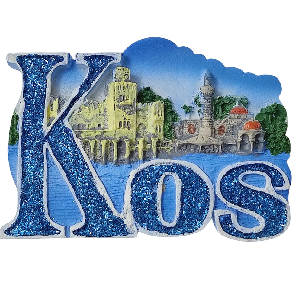 Kos Greece 3D Fridge Magnet Souvenir Gift,Resin Handmade Kos Refrigerator Magnet Home Decoration Collection