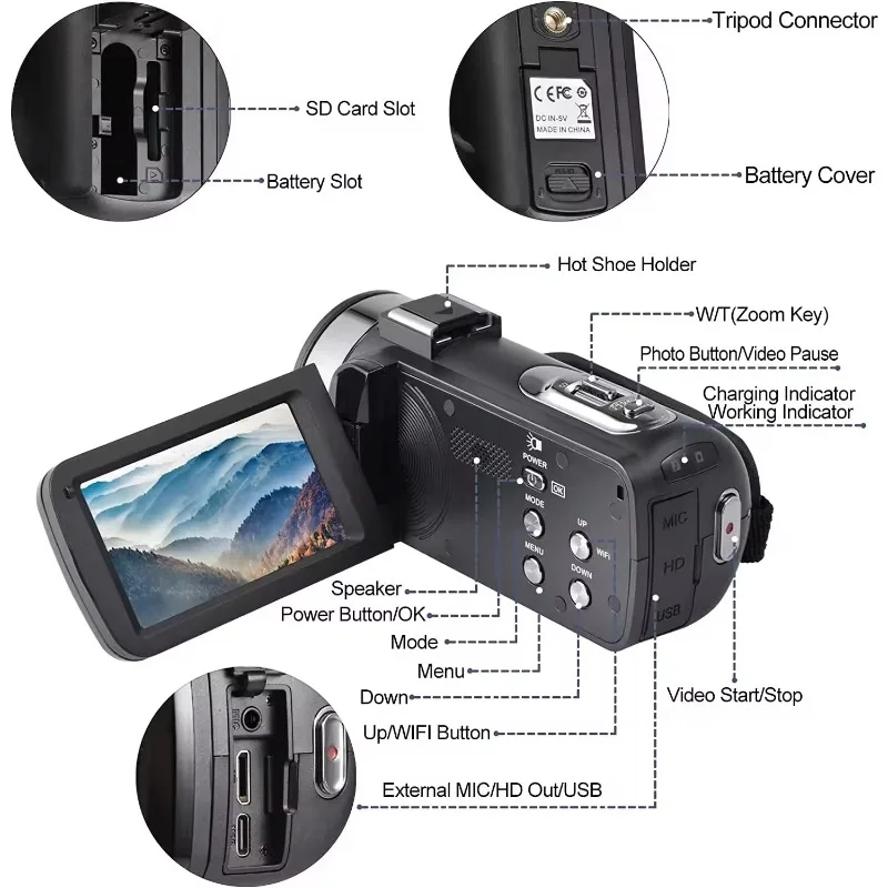 

Factory Price Full HD Cheap Dslr Camera With 3.0'' LTPS 8X Digital Zoom 24X Optical Zoom 33MP Digital Camera