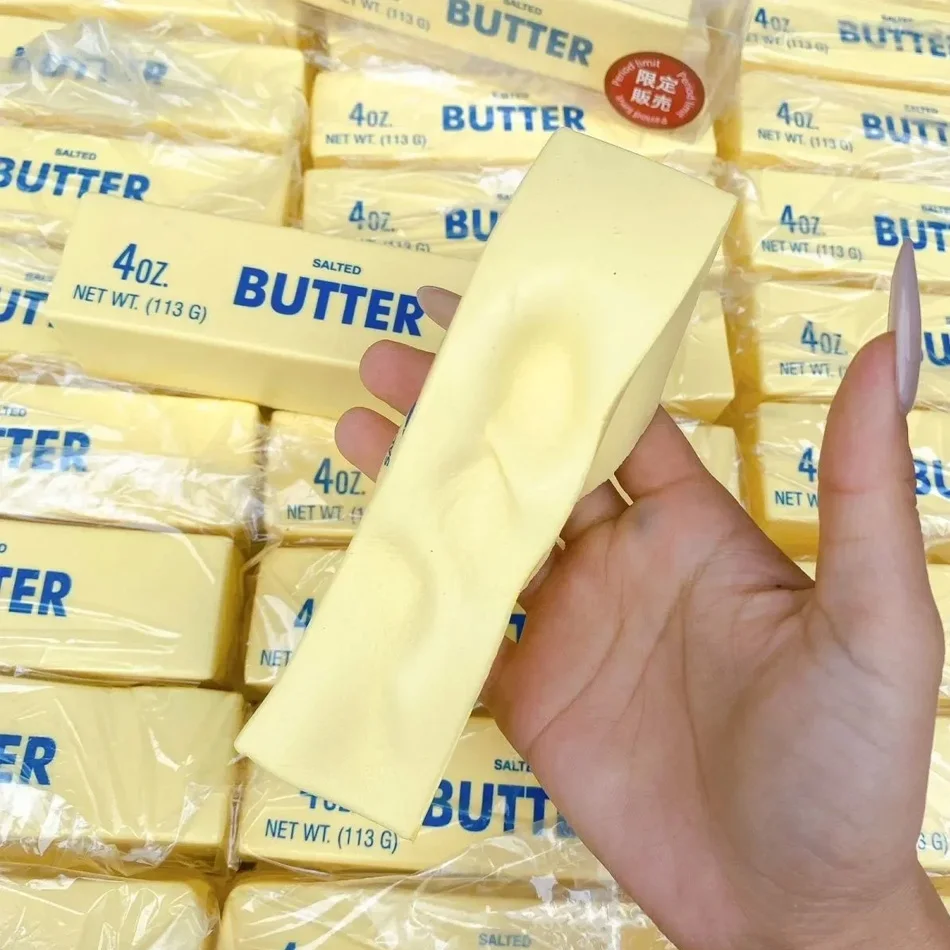 Butter Stick Fidget Toys Squishy Elastic Cheese Stick Funny Decompression Stress Anxiety Relief Game Squeeze Prank Toy view 5
