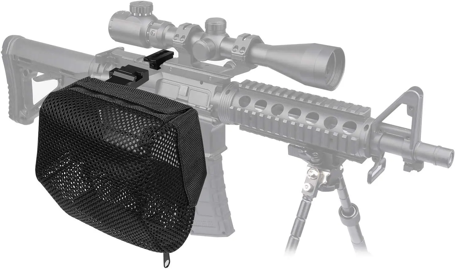Tactical Brass Shell Catcher with Detachable Picatinny Rail, Heat-Resistant Shell Catcher Mesh, Brass Shell Recycling Bag