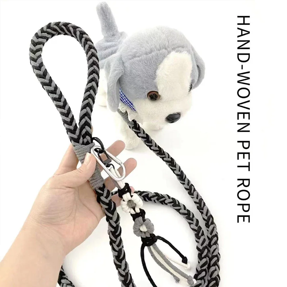 

1 pc Colorful Hand-woven Dog Leashes Flower Dogs Chain Traction Rope Leads for Small Large Dogs Walking Running Pet Accessories