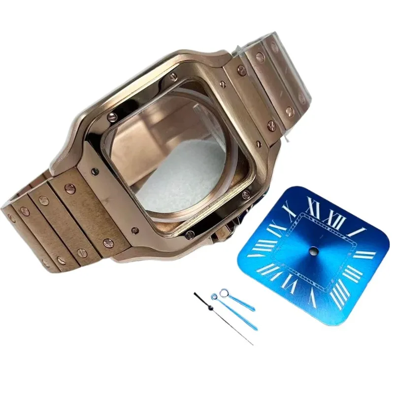 For 38Mm Square Stainless Steel Mechanical Watch Modification Accessories Waterproof Watch Set