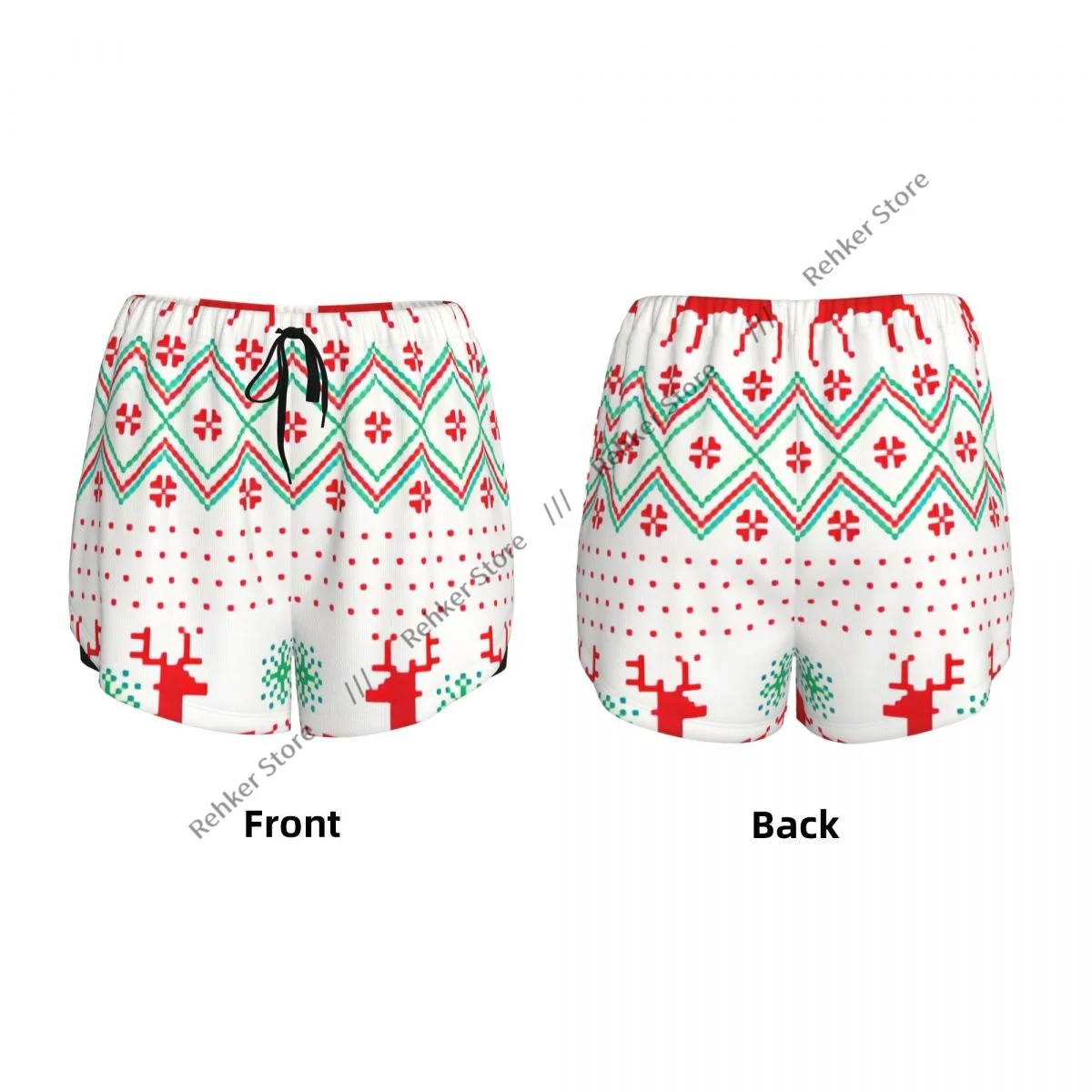 Sportshorts für Damen, Neujahr, Weihnachtsmuster, Pixel, Laufen, Yoga, Fitness, schnell trocknend, Badminton-Training mit Tasche