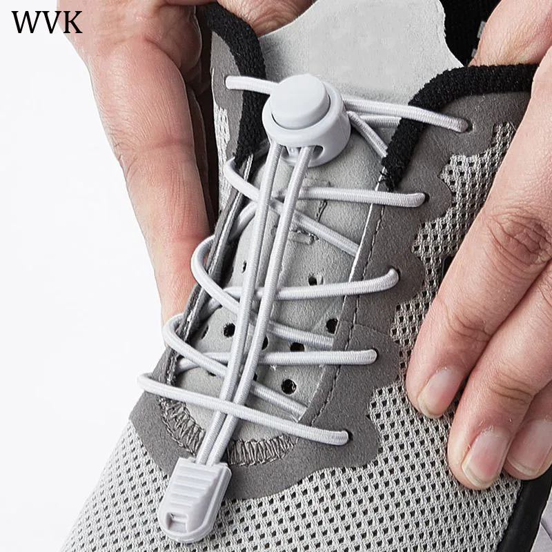 Quick Wear In Shoe laces No Tie Shoelace Round Spring Plastic Lock Elastic Shoelaces Hiking Sports Shoe Accessories Lazy Lace