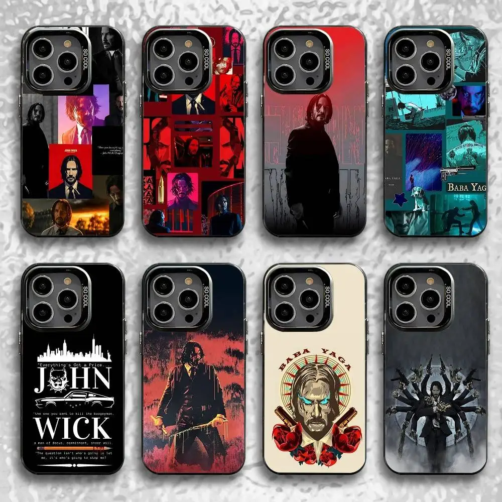 

John W-Wick 4 Phone Case For iPhone 16,15,14,13,12,11,Pro,Max,Plus,Mini,SE Black Candy Matte Shockproof Cover