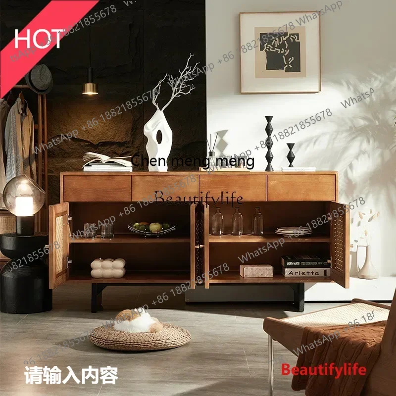 

style Nordic simple modern living room locker Japanese rattan entrance cabinet ss 8617