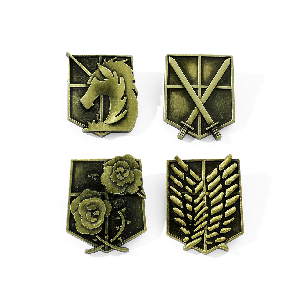 Anime Attack On Titan ala caballo flor Kendo broche de moda Pin de Metal insignia para mochila ropa joyería accesorios regalo