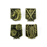 Anime Attack On Titan Wing Horse Flower Kendo Fashion Brooch Metal Pin Badge for Backpack Clothes Jewelry Accessories Gift
