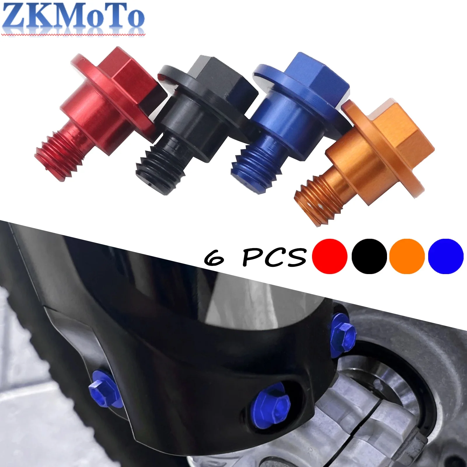

6 Pcs Motorcycle Fork Guard Bolts Screw For KTM SX SXF XC XCF EXC EXCF 125-530 2000-2024 For Husqvarna TC FC TE FE FEI TX FX