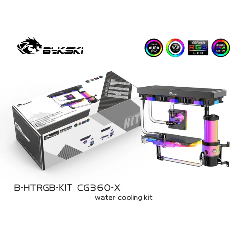 BYKSKI Water Cooling Cooler Kit GPU CPU Water Block Water Pump 360mm Radiator 120mm Fan Computer Radiator System G'1/4 Hard Tube