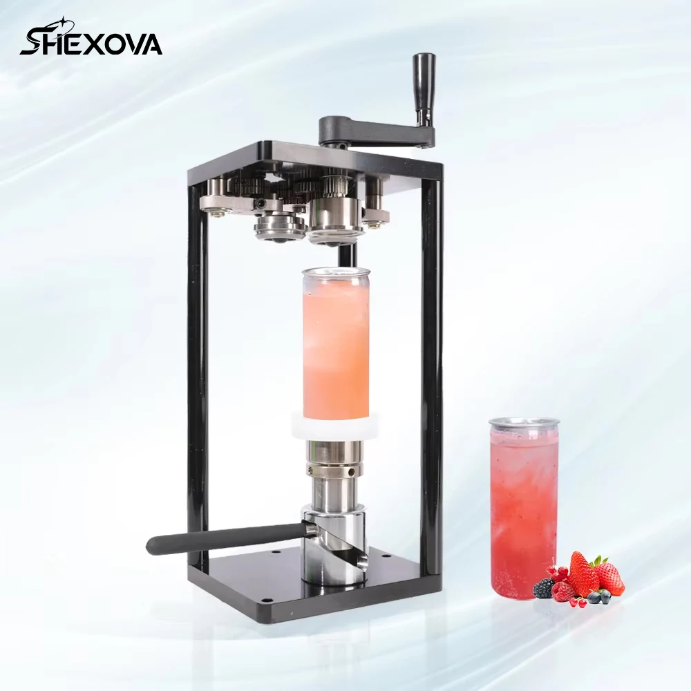 Hand Operation Portable Can Sealing Machine Pet Tin Pop Cans Sealing Machine for Bubble te-a Shop Business