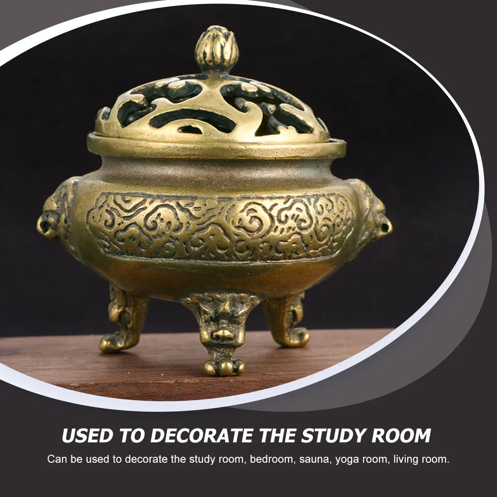 

Vintage Brass Incense Burner Decorative Indoor Incense Holder Relaxing Stress Relief Household Home Supplies