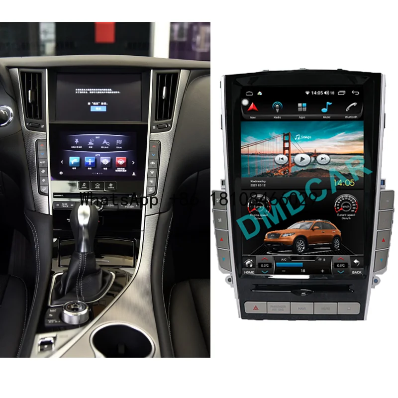 

12.1 Inch Tesla Style Central Touch Large Screen Multimedia Player HD GPS Navigation Stereo Radio for Infiniti Q50/Q60 2012-2020