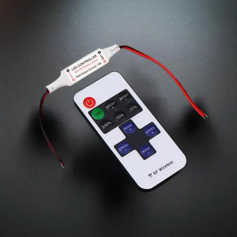 【New】1/3/5Pcs 5-24V Led Dimmer Controller RF 11-Key Monochrome Montroller Wireless Remote Control For LED Strip Light