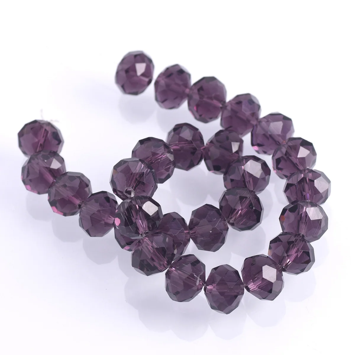 Bluish Purple 3mm 4mm 6mm 8mm 10mm 12mm 14mm 16mm 18mm Rondelle Faceted Crystal Glass Loose Spacer Beads For Jewelry Making DIY