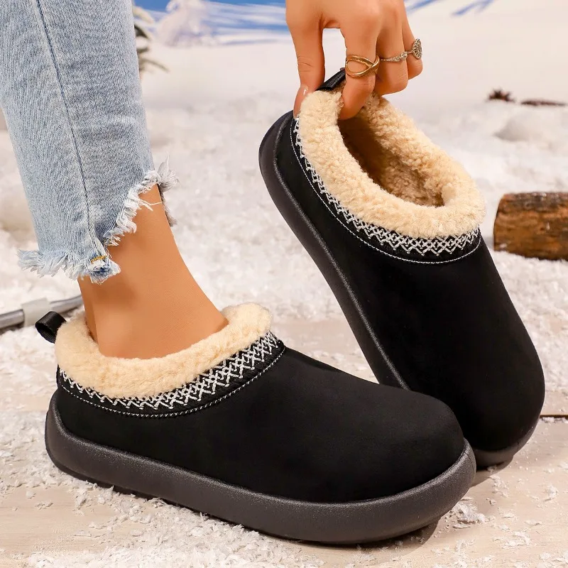 2027 New Women's Plush Slippers Fashionable Thick-Soled Shoes Plush Lined for Warmth Designer Brand Women's Winter Snow Boots view 5