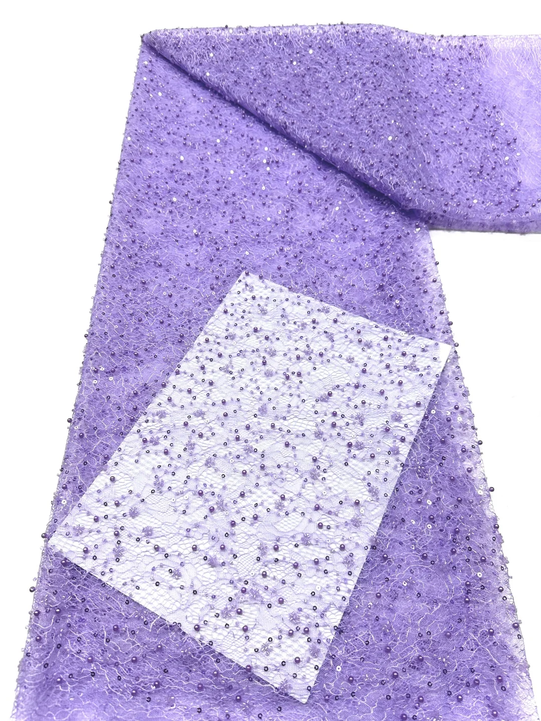Luxuriöser Pailletten-Spitzens – Embroidery Net Fabric Bewertung und Preis