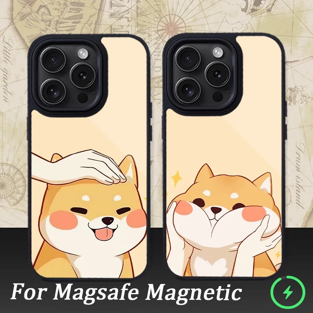 

Чехол для телефона с изображением животного Шиба-ину, собаки для iPhone 15 14 13 12 11 Pro Max Plus, магнитные Чехлы для Macsafe, чехол