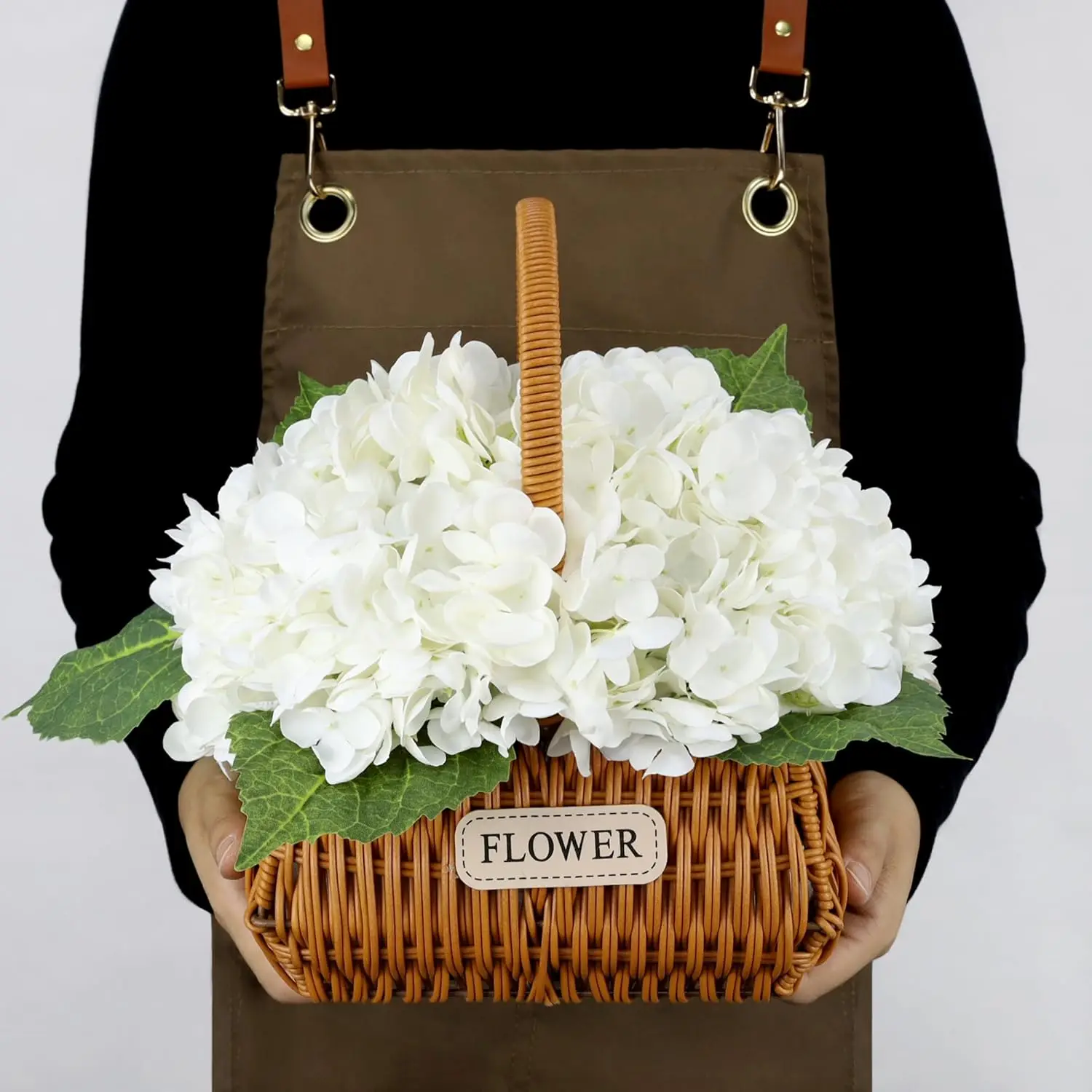 3 Stück 21 Zoll Weiße Hortensien Künstliche Blumen Große Hortensien aus Latex Realistische Hortensienblüten für Hochzeit und Heimdekoration – Detail 2