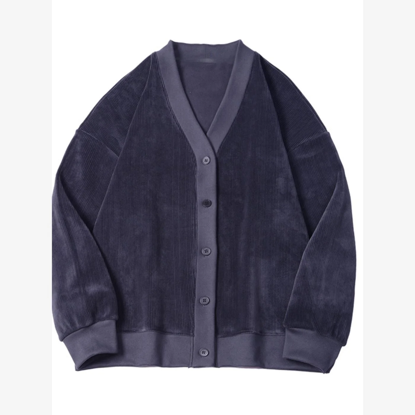 

Мужской утепленный кардиган оверсайз с V-образным вырезом на флисовой подкладке, свободный крой, повседневная верхняя одежда для осени и зимы