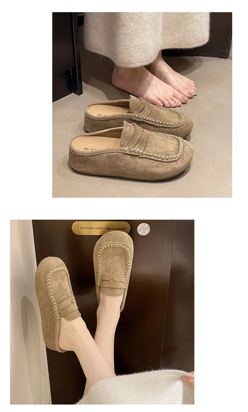 Sandalias Birkent para Mujer, Primavera 2026, Tacón Grueso, Casuales, de Media Planta, Fáciles de Poner, Tipo Mule, Cómodas
