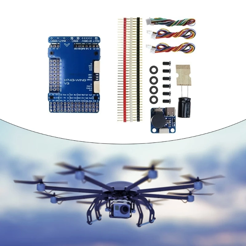 DX62 H743V3 Drones Flight Controller With 13 Outputs and Triples LED Status Indicators