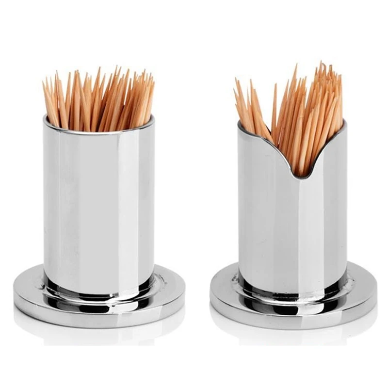 B84B-Kitchen Bar Table Decoration Thickening Stainless Steel Geometric Toothpick Box Toothpicks Holders