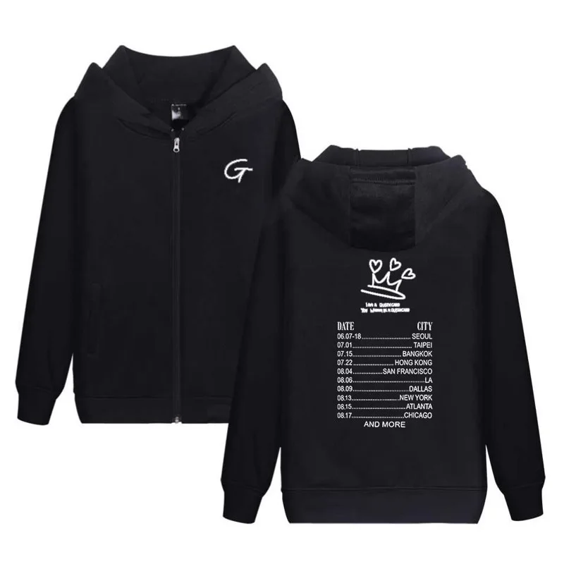 

2023 Kpop GIDLE (G)i-dle Queencard Men/Women Zip Hoodie Long Sleeve Loose Casual Sweatshirt Couple Style Unisex Streetwear Top