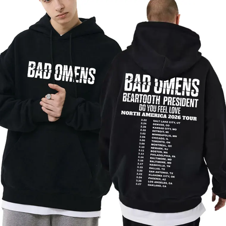 

New Bad Omens Do You Feel Love Tour 2026 Hoodie Men Women Clothing Vintage Rock Gothic Metal Style Tracksuit Male Casual Hoodies