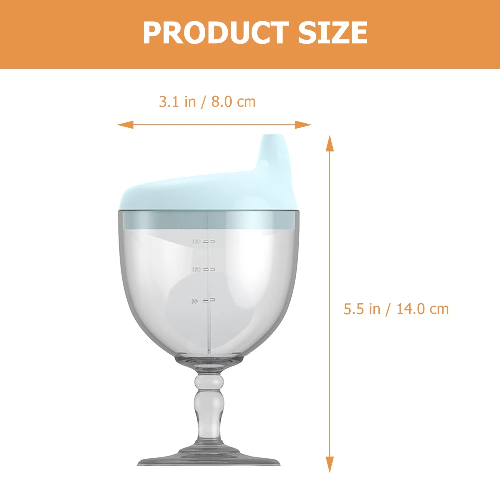 

150Ml Toddler Training Spill Proof Kids Drinking Cup Portable Sippy Cup For Baby Travel Outdoor Use Wine Glass Style
