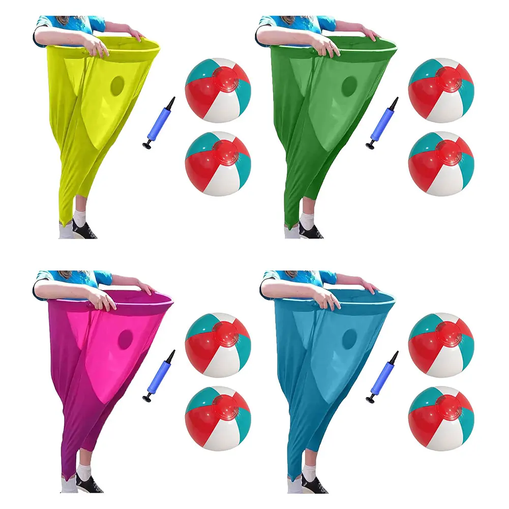 Pantaloni da gioco per feste Freaky con 2 palline rimbalzanti e 1 campo con pompa ad aria Gioco per riunioni di famiglia Giocattoli da lancio per bambini Adulti
