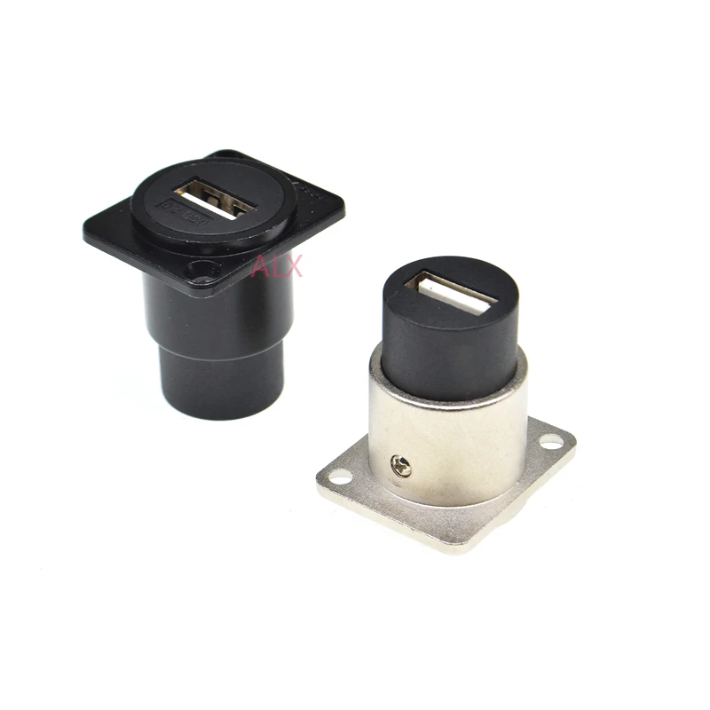 1PCS D type metal usb female socket module panel mounting holder adapter usb 2.0 female to female connector for 86 panel cannon