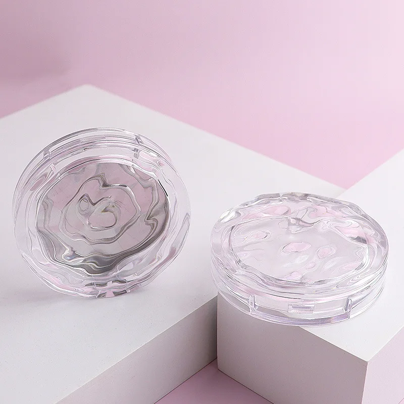 Empty Transparent Wavy Cosmetics Palette Holder Box Eyeshadow Blusher Lipstick DIY Powder Makeup Box