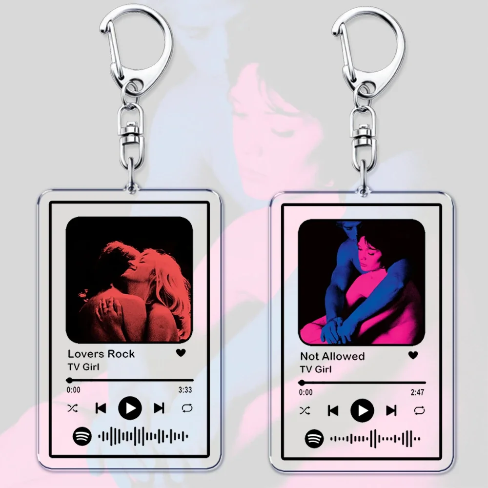 Popular Indie Pop Band Keychains for Women Accessories Bag Lovers Rock Not Allowed Songs Playlist Code Keying Jewelry Fans Gifts