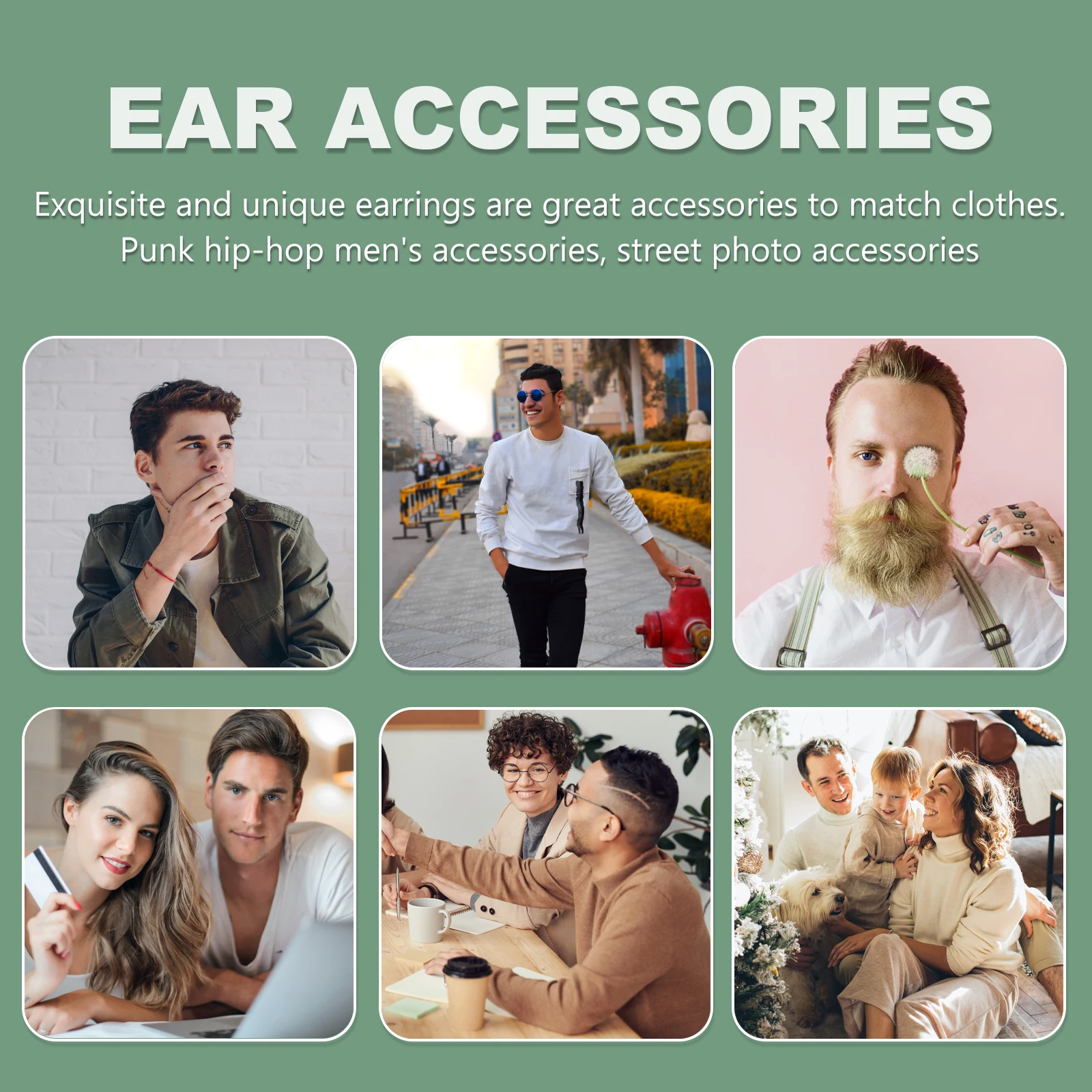 

1Pcs Titanium Steel Earrings Men's Stylish Cross Ear Fashion Accessories for Daily Wear Graduation Prom Engagement