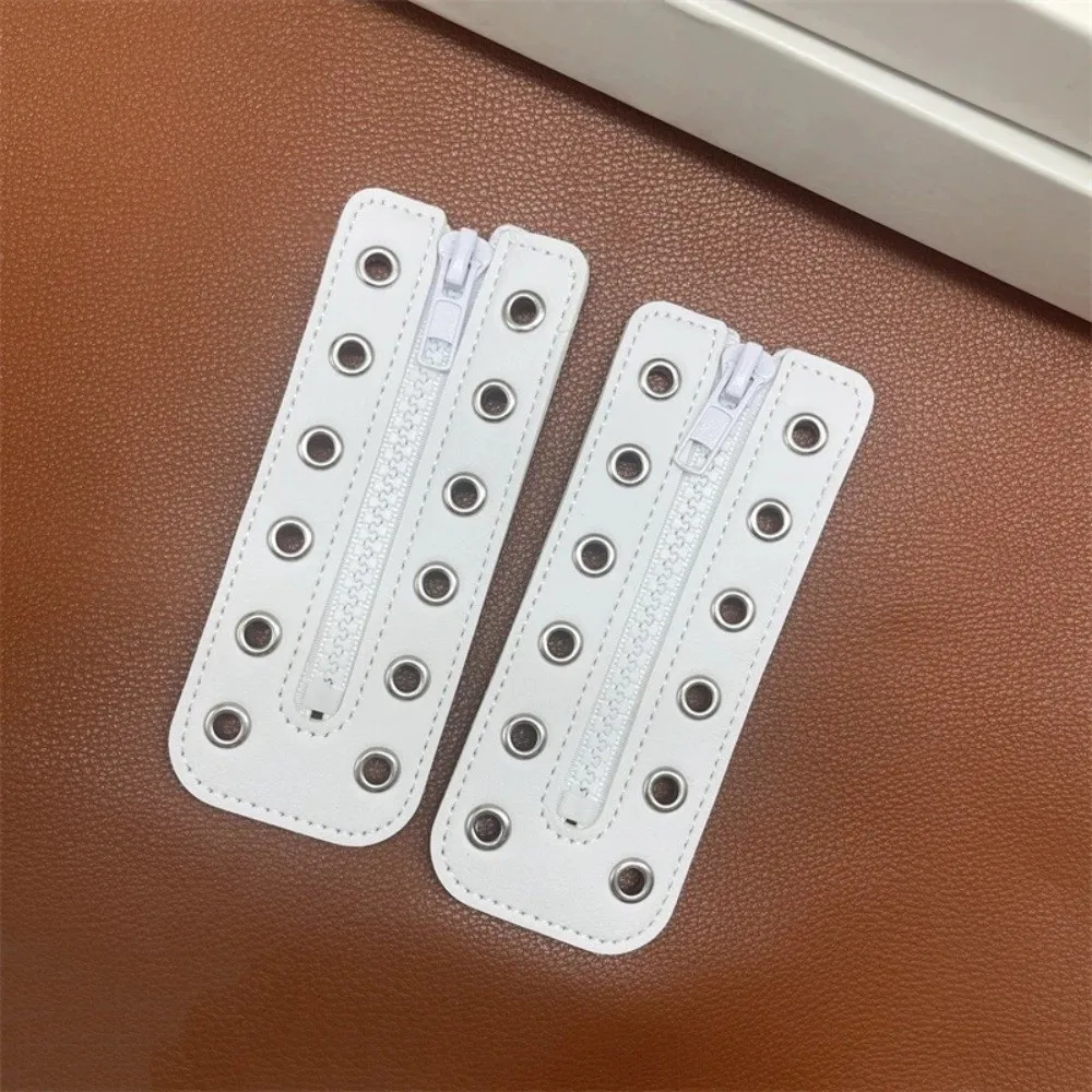 1 Pair 6 Holes Leather Lace-in Boot Zipper Inserts Metal Eyelets Waterproof Zipper Boot Laces Easy Installation Adjustable