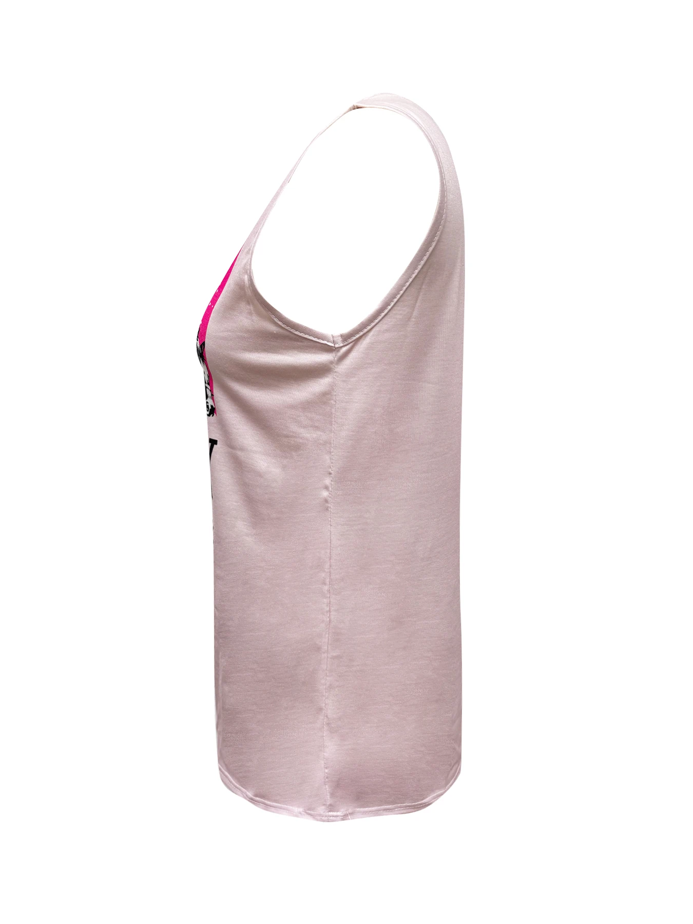 레터 프린트 그래픽 탱크 탑 캐주얼 크루넥 조끼, 여성 의류, 여름