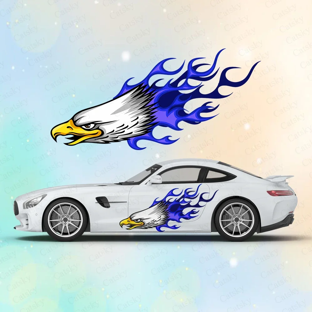 Eagle with Flames Large Car Stickers and Decals Car Body Stickers Car-Side Decals Waterproof Car Vinyl Stickers