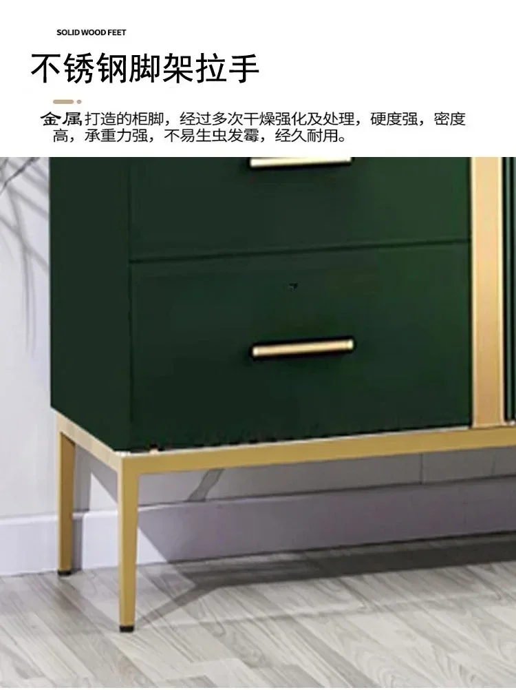 Italian-Style Light Luxury Modern Minimalist Multi-Functional Solid Wood Curio Cabinet Entry Door Partition Sideboard Cabine