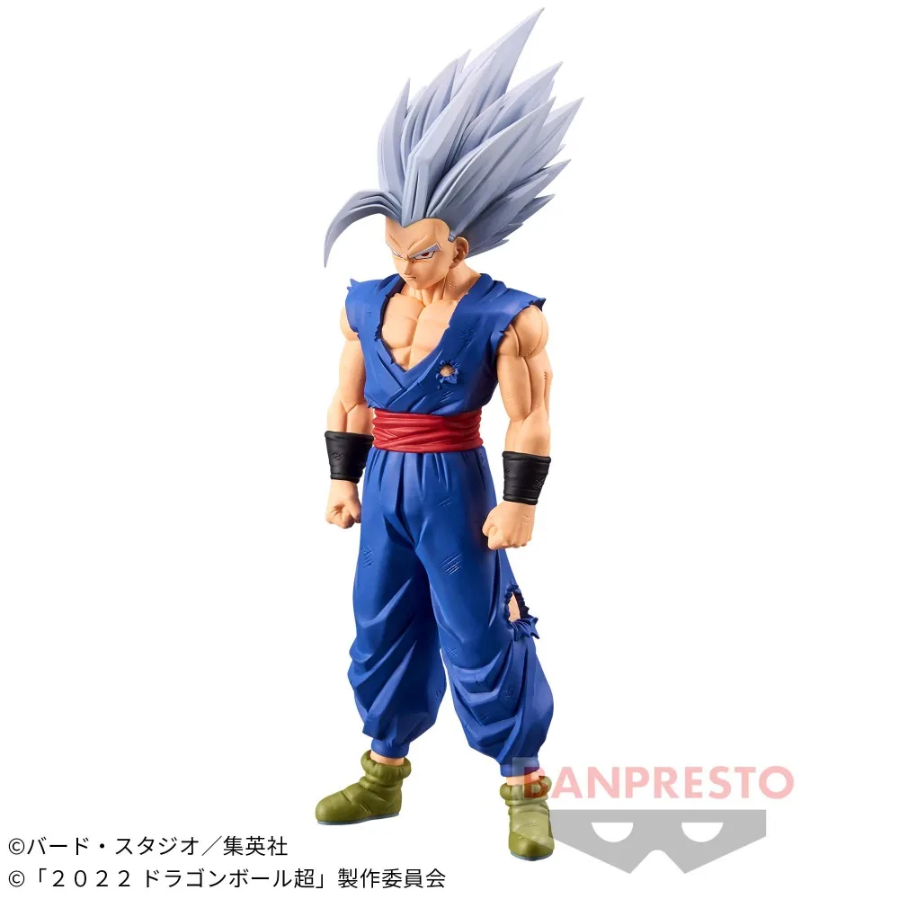 En Stock Bandai Original genuino DXF Dragon Ball Super: superhéroe hijo Gohan bestia Gohan 17cm Banpresto modelo figuras de juguete regalo