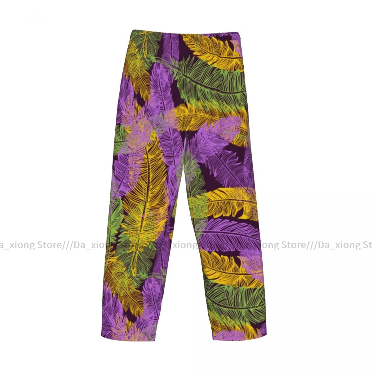 Men Sleep Bottoms Male Lounge Trousers Men's Feathers Mardi Gras Pajama Pants