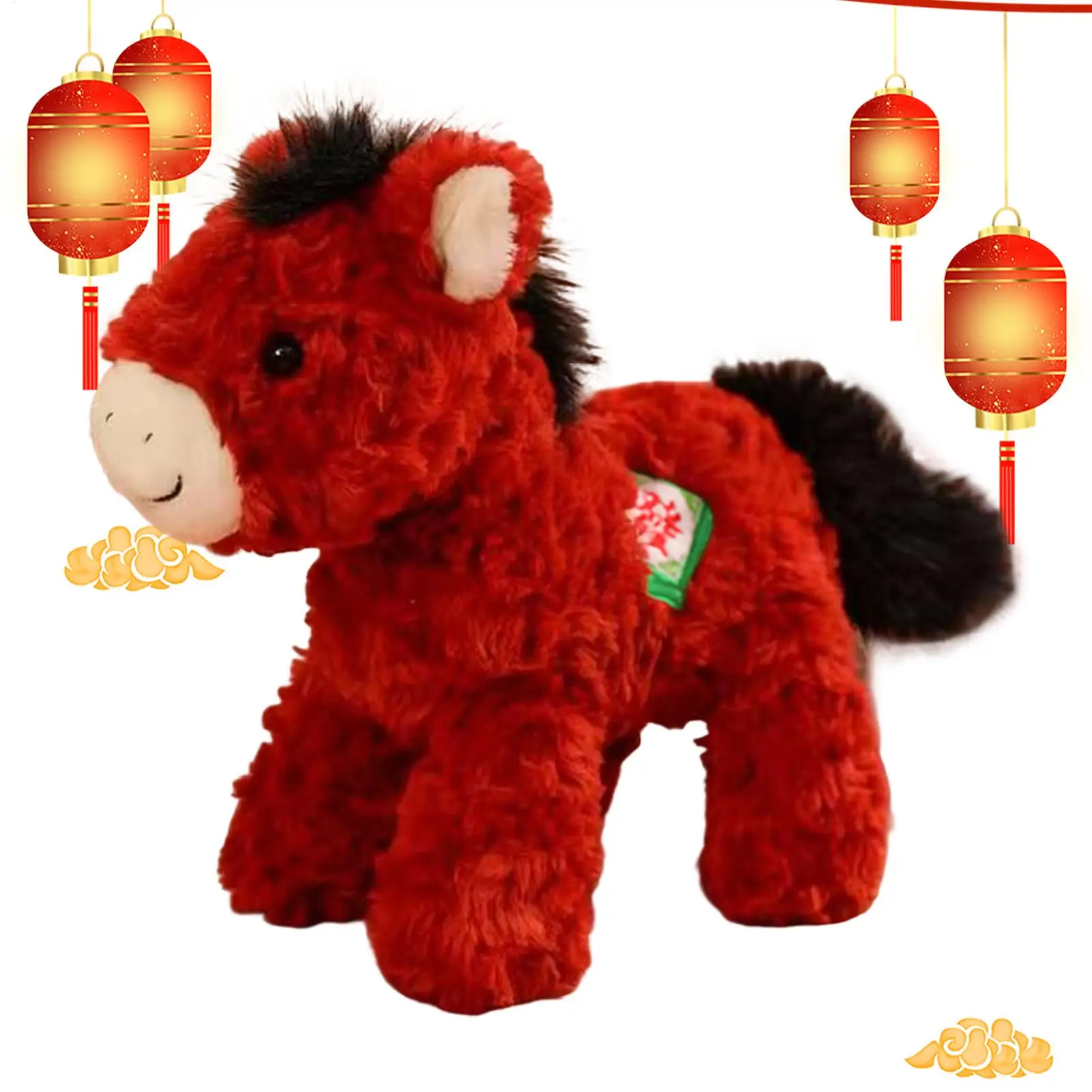 

Лунный Новый год, плюшевые мягкие игрушки с лошадью, 2026 год лошади, кукла для детей, подростков, взрослых, коллекционеров, спальни, кабинета, детской комнаты