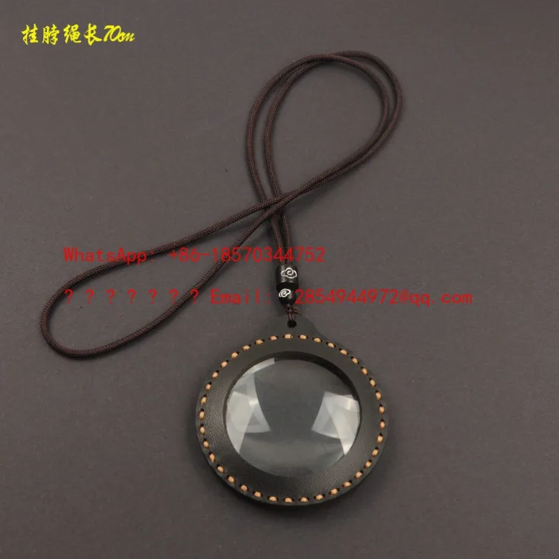 L    Portable for The Elderly and Children, Hand Sewn 5 Times Magnifying Glass Neck Keychain Reading Reading High Definition