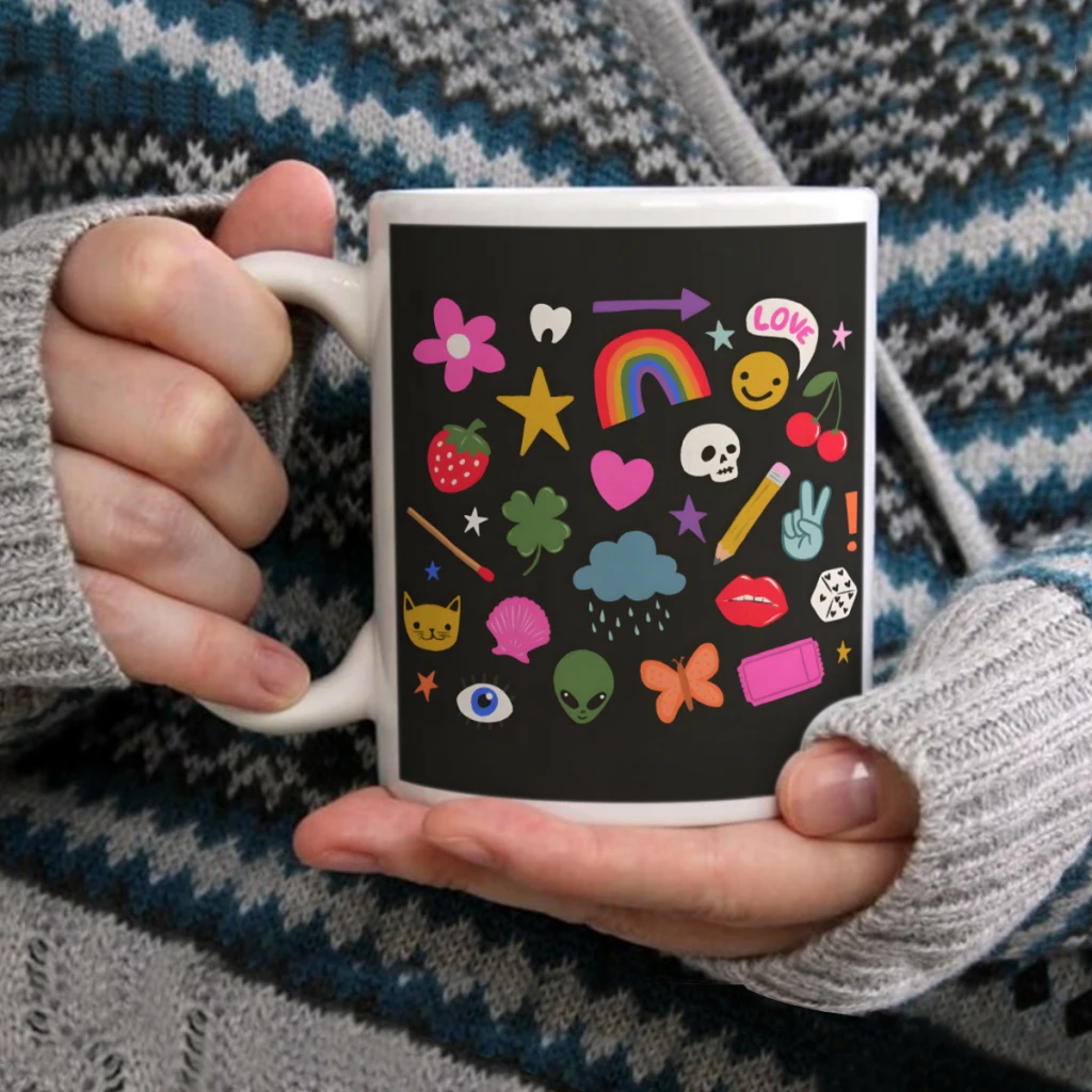 

Little Trinkets IllustrationCoffee Mug Tea Cup 11oz Coffee Cup Funny Birthday Ceramic Mug Personalized Cup