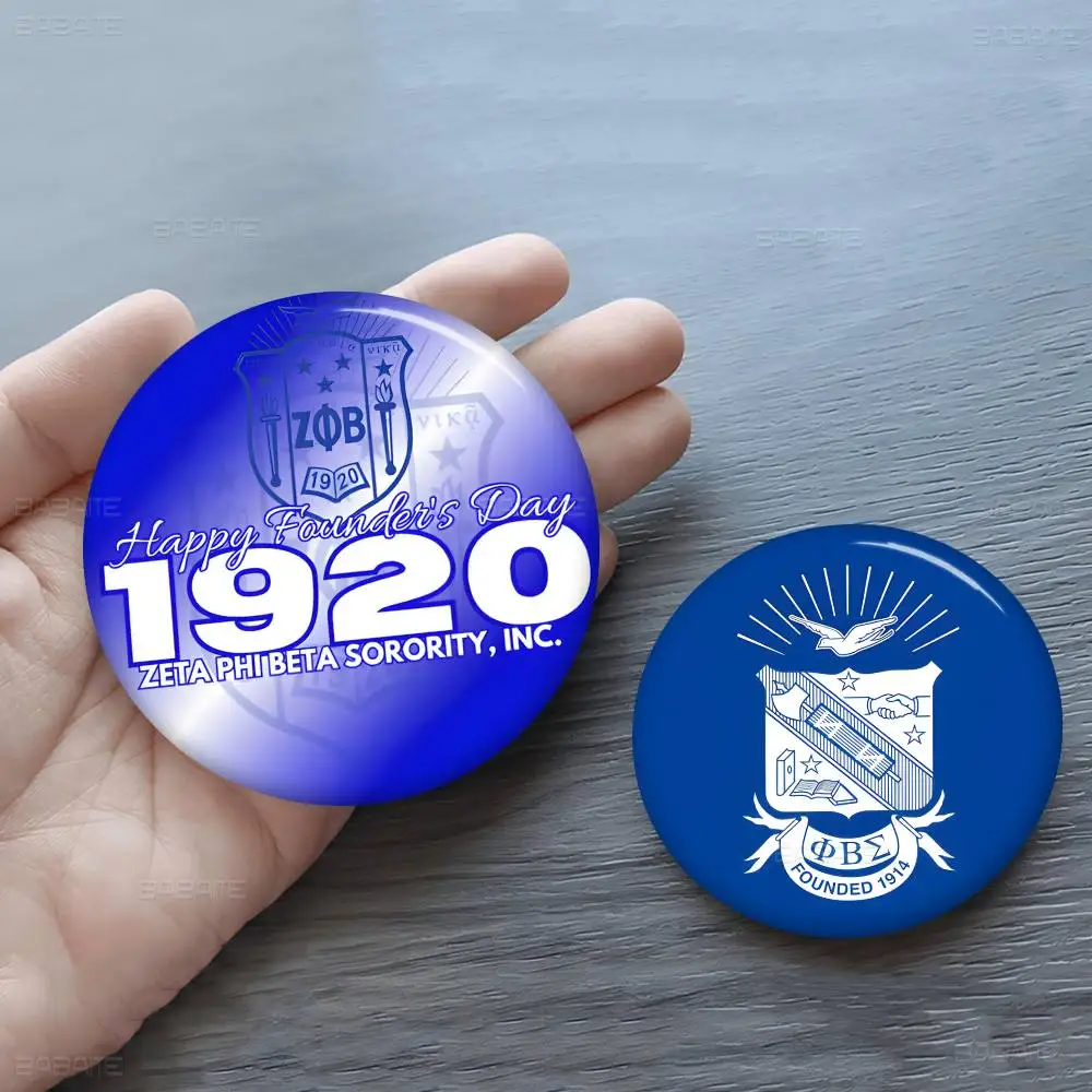 Zeta Phi Beta Sorority Anime Button Pin Handmade Brooch For Clothes Cartoon Badge Backpack Decoration Jewelry Accessories